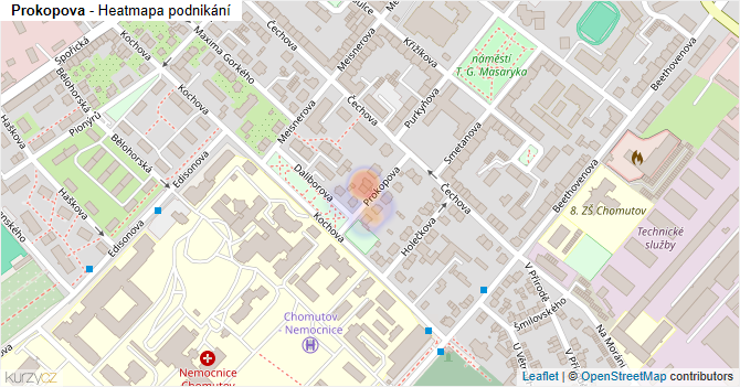 Prokopova - mapa podnikání