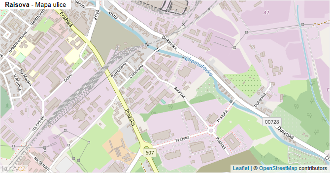 Raisova - mapa ulice
