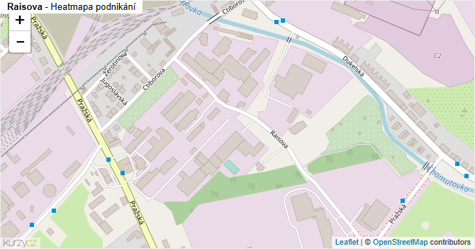 Raisova - mapa podnikání