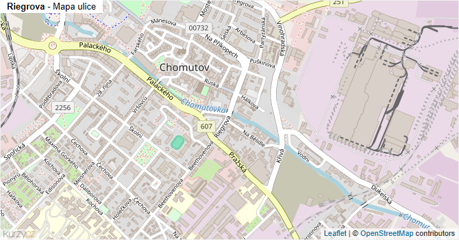Riegrova - mapa ulice