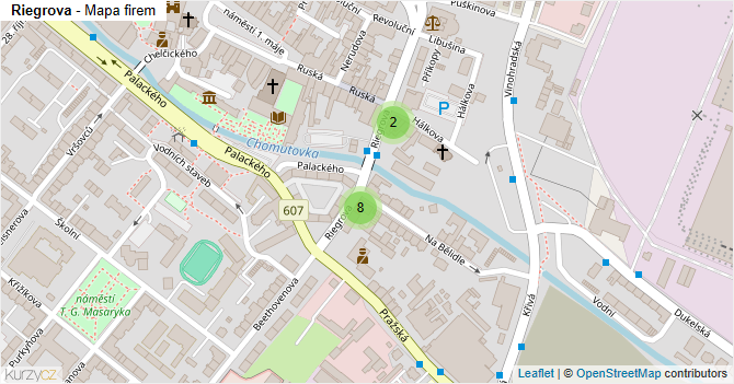 Riegrova - mapa firem