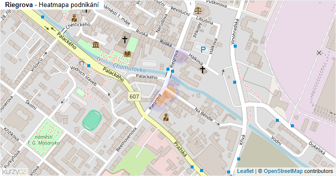 Riegrova - mapa podnikání