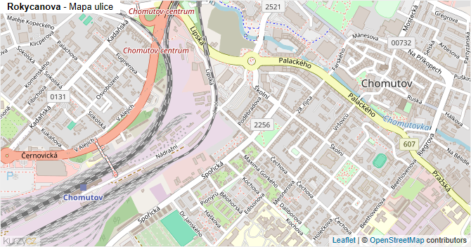 Rokycanova - mapa ulice