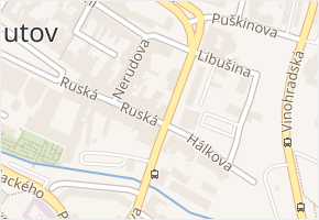 Ruská v obci Chomutov - mapa ulice