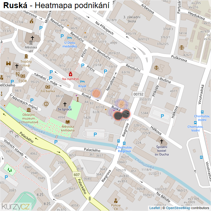 Mapa Ruská - Firmy v ulici.