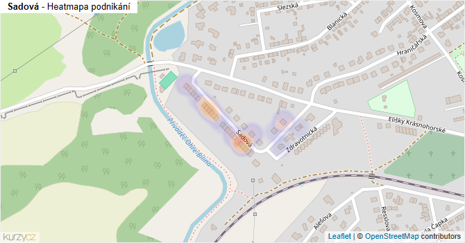 Sadová - mapa podnikání