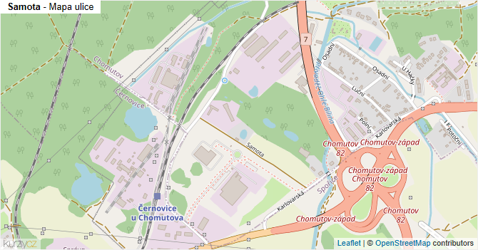 Samota - mapa ulice