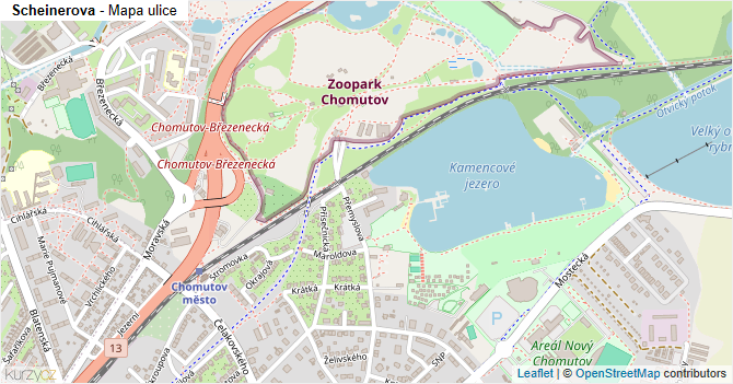 Scheinerova - mapa ulice