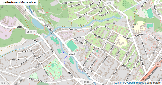 Seifertova - mapa ulice