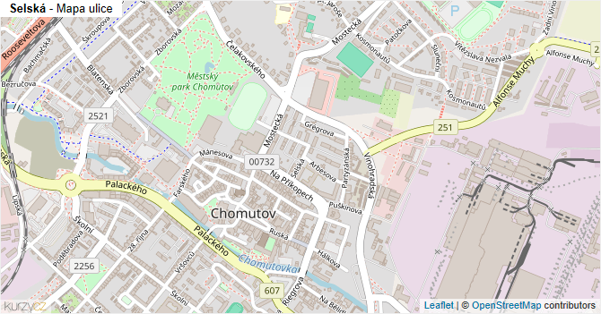 Selská - mapa ulice