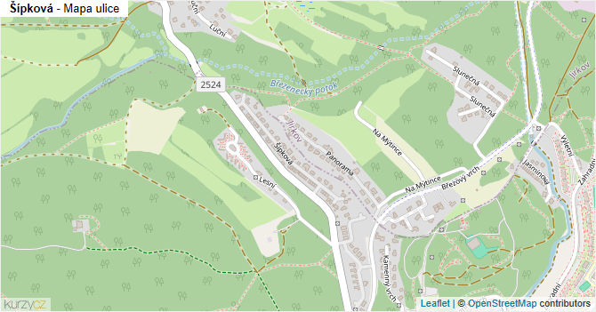 Šípková - mapa ulice