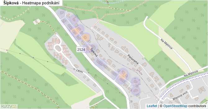 Šípková - mapa podnikání