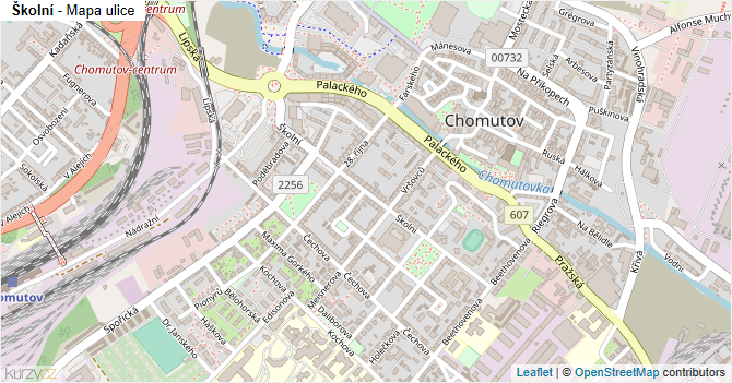 Školní - mapa ulice