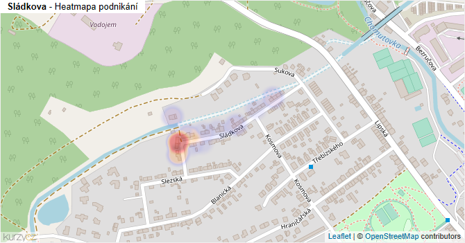 Sládkova - mapa podnikání