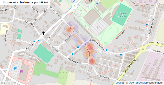 Sluneční - mapa podnikání