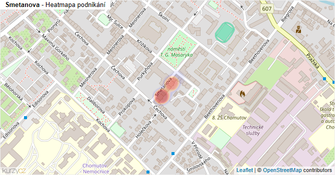 Smetanova - mapa podnikání