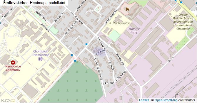 Šmilovského - mapa podnikání