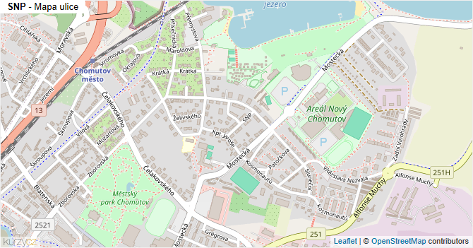 SNP - mapa ulice
