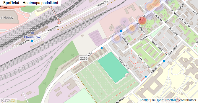 Spořická - mapa podnikání
