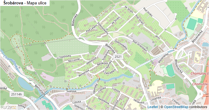 Šrobárova - mapa ulice