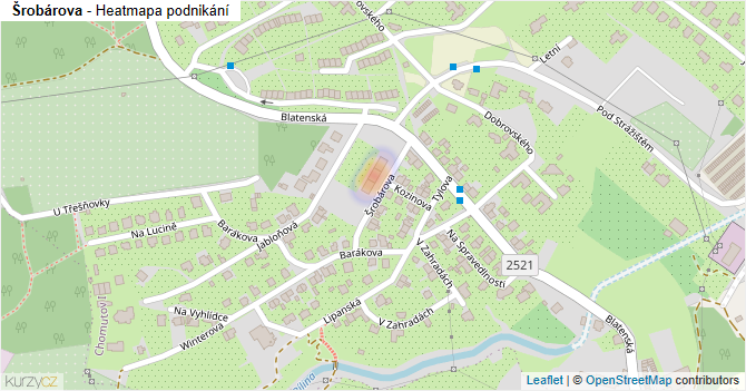 Šrobárova - mapa podnikání