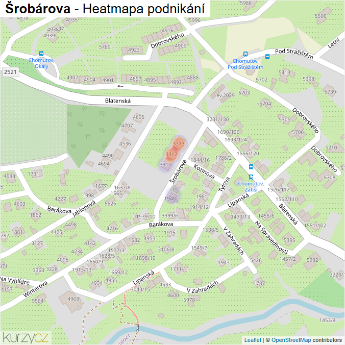 Mapa Šrobárova - Firmy v ulici.
