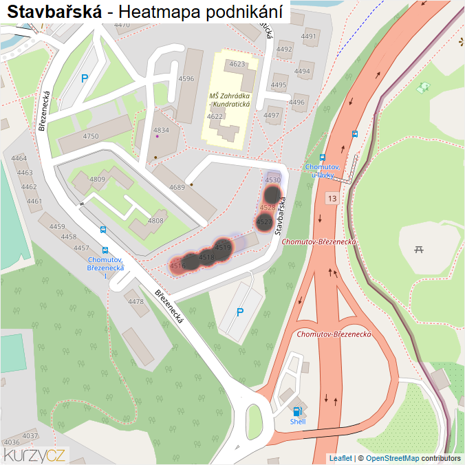 Mapa Stavbařská - Firmy v ulici.