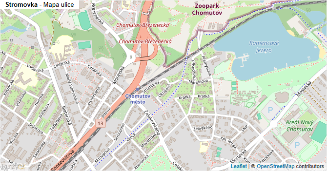 Stromovka - mapa ulice