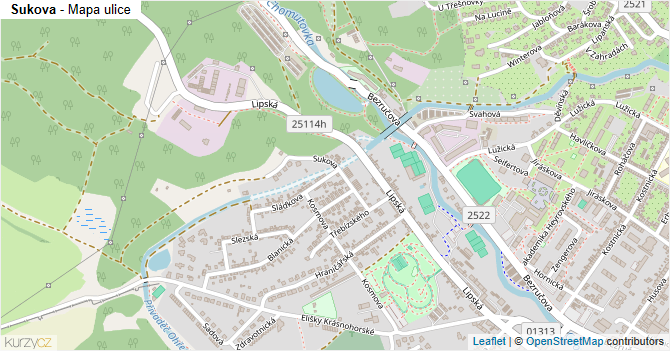 Sukova - mapa ulice