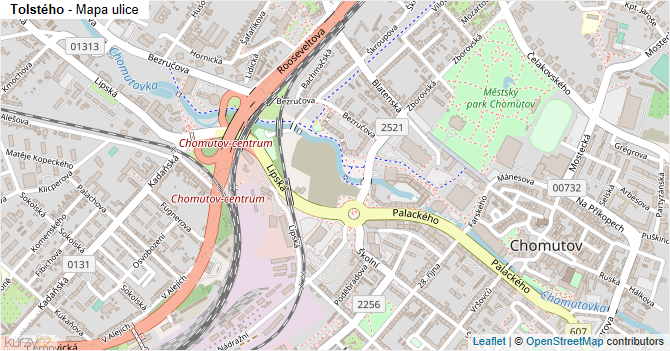 Tolstého - mapa ulice