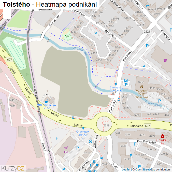 Mapa Tolstého - Firmy v ulici.
