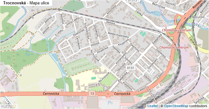 Trocnovská - mapa ulice