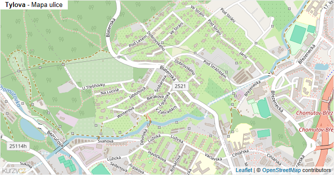 Tylova - mapa ulice