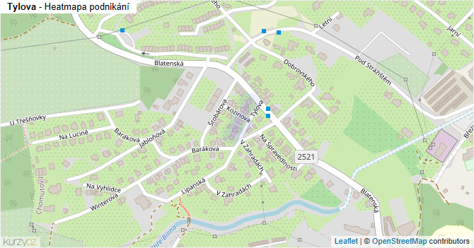 Tylova - mapa podnikání