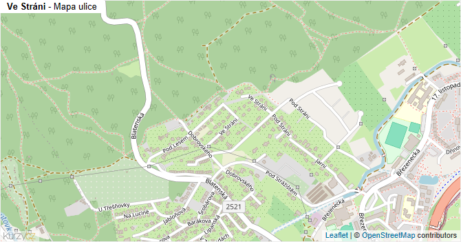 Ve Stráni - mapa ulice