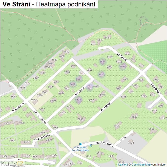 Mapa Ve Stráni - Firmy v ulici.