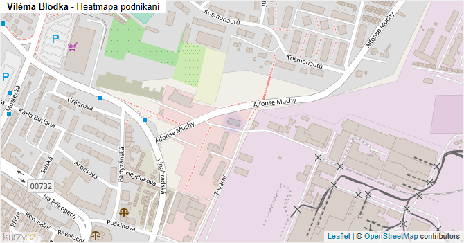 Viléma Blodka - mapa podnikání