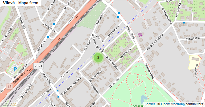 Vilová - mapa firem