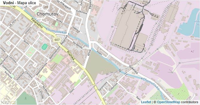 Vodní - mapa ulice