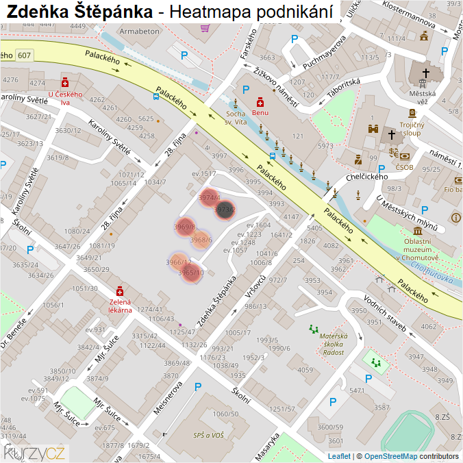 Mapa Zdeňka Štěpánka - Firmy v ulici.