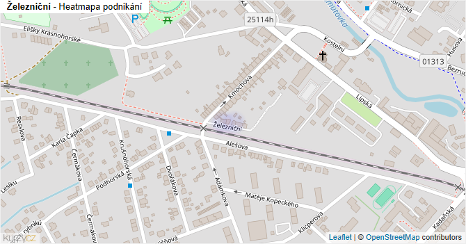 Železniční - mapa podnikání