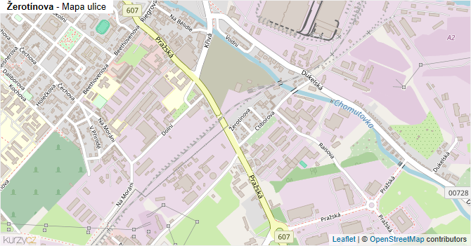 Žerotínova - mapa ulice