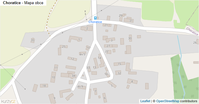 Choratice - mapa obce