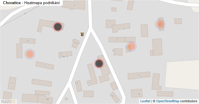 Choratice - mapa podnikání