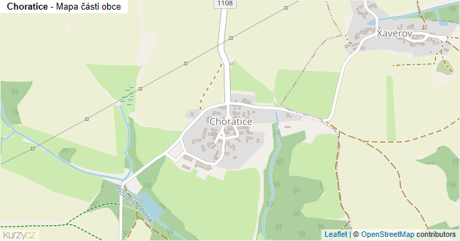 Choratice - mapa části obce