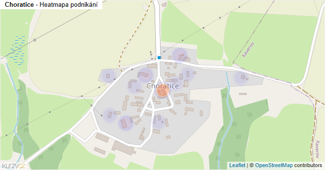 Choratice - mapa podnikání
