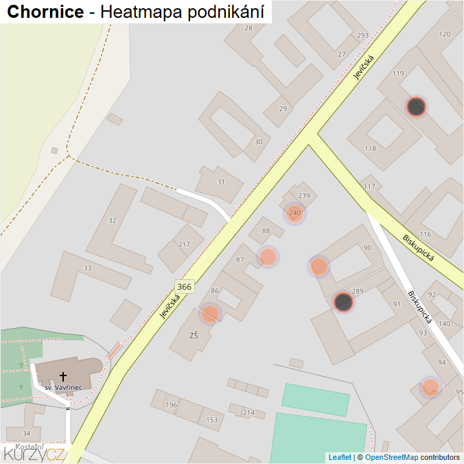 Mapa Chornice - Firmy v obci.
