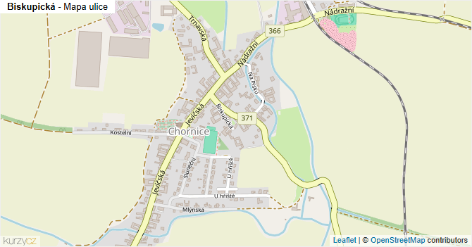 Biskupická - mapa ulice