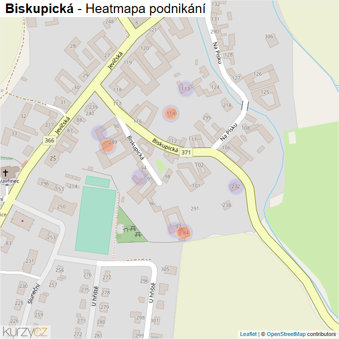 Mapa Biskupická - Firmy v ulici.