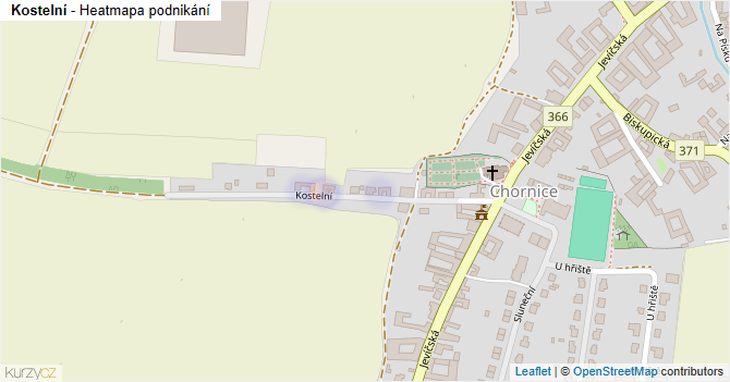Kostelní - mapa podnikání
